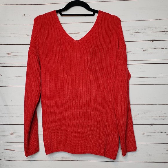 PPLA Ribbed Rio Knit Twist Back Sweater - Picture 2 of 10